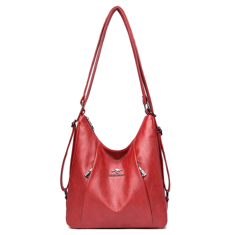 Elegant Multifunction Leather Handbag – High-End Shoulder Bag for Women