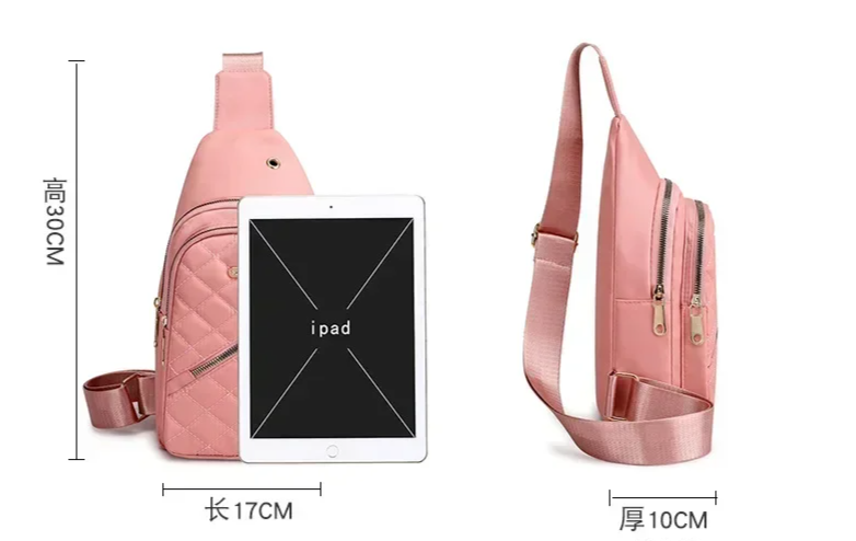 Embroidered Half-Moon Nylon Backpack – Stylish Leisure Shoulder Bag for Women