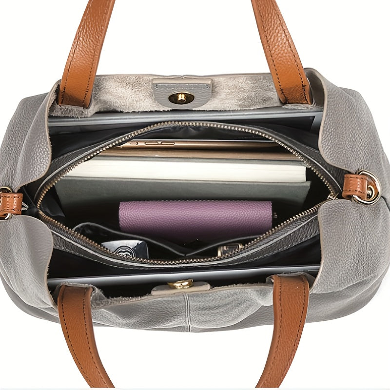 Luxury Dual-Tone City Tote 