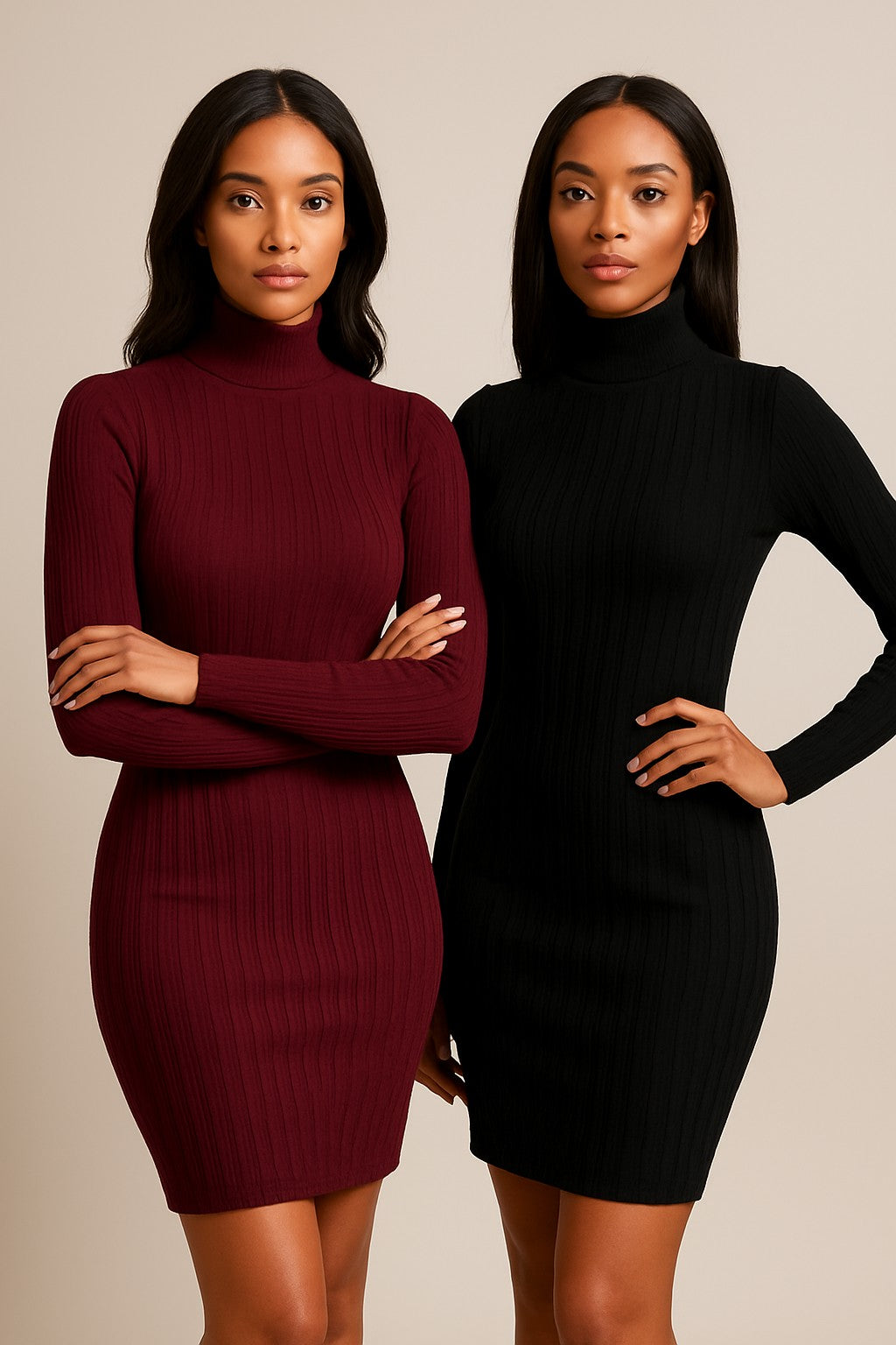 Turtleneck Bodycon Mini Dress — Autumn/Winter