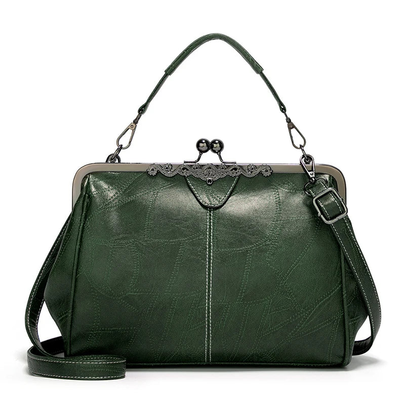 Vintage Chic PU Leather Boston Bag
