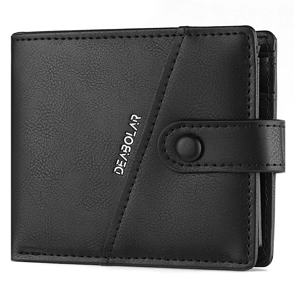 Men’s PU Leather Short Wallet - Hasp Closure