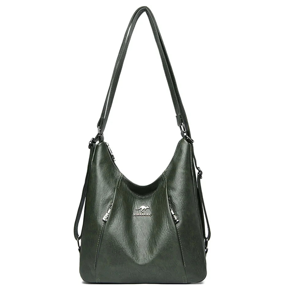 Elegant Multifunction Leather Handbag – High-End Shoulder Bag for Women