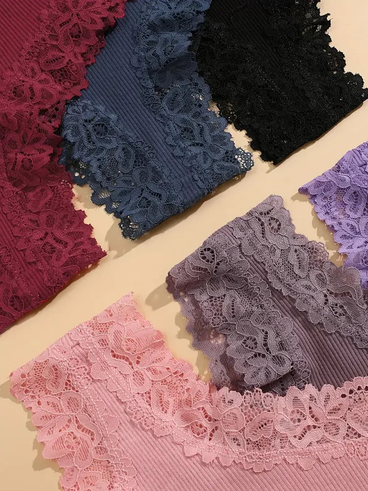 3-Piece Floral Lace Bikini Briefs (M–XL)