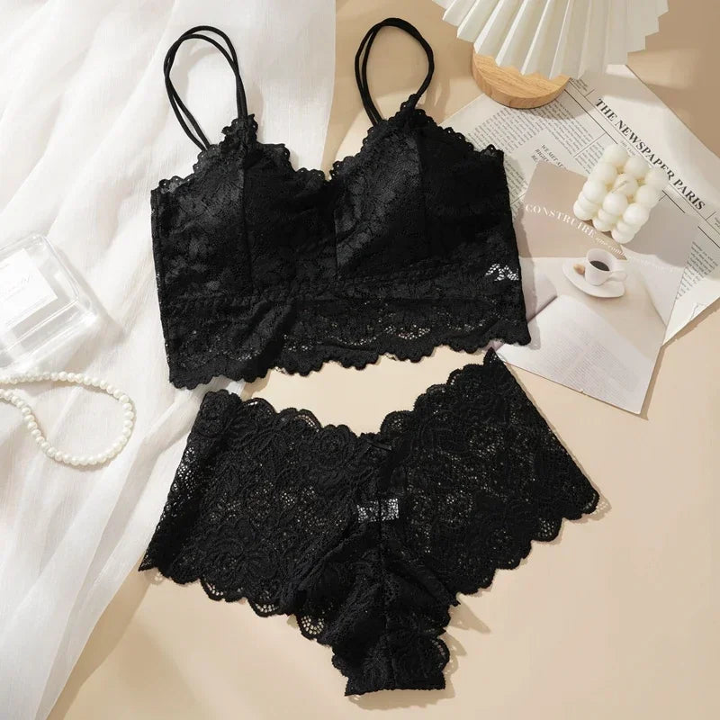 Women’s Lace Back Wireless Bra & Panty Set