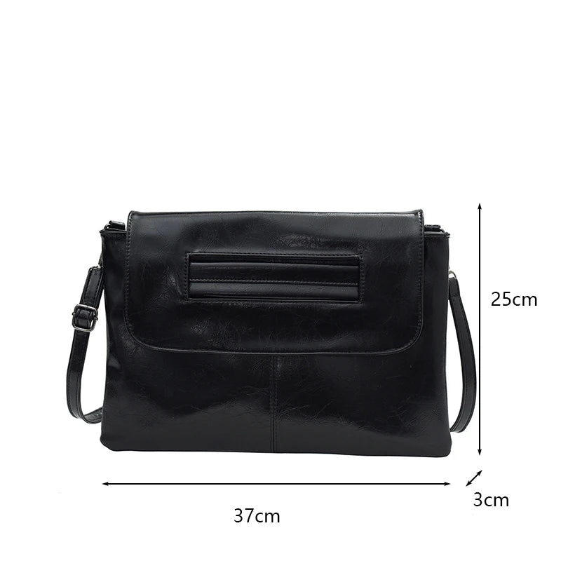 Soft PU Leather Envelope Clutch – Minimalist Zipper Pouch