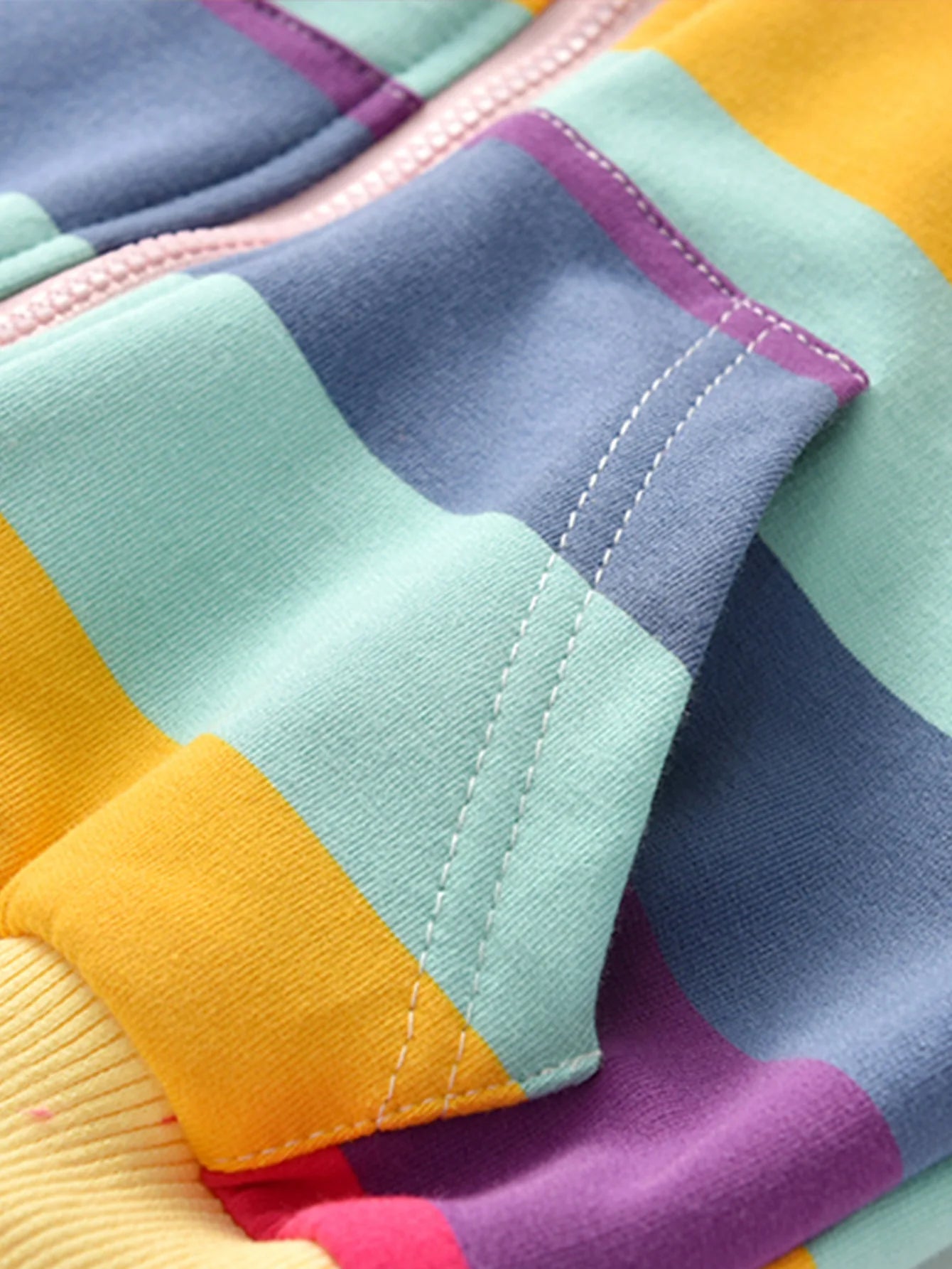Spring and Autumn Girls' Rainbow Hooded Jacket