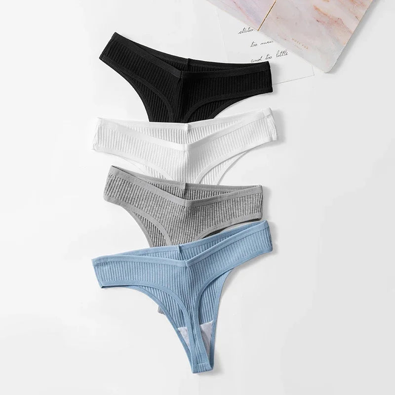 Barely Yours 5-Pack Cotton Thong Panties – Low-Rise, Soft & Sexy