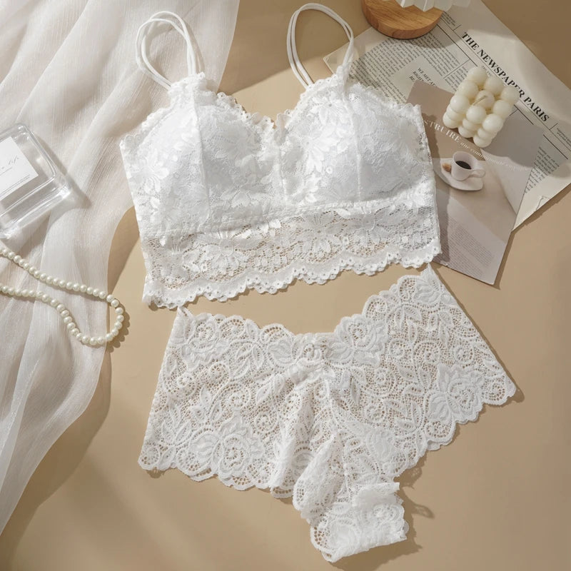 Women’s Lace Back Wireless Bra & Panty Set