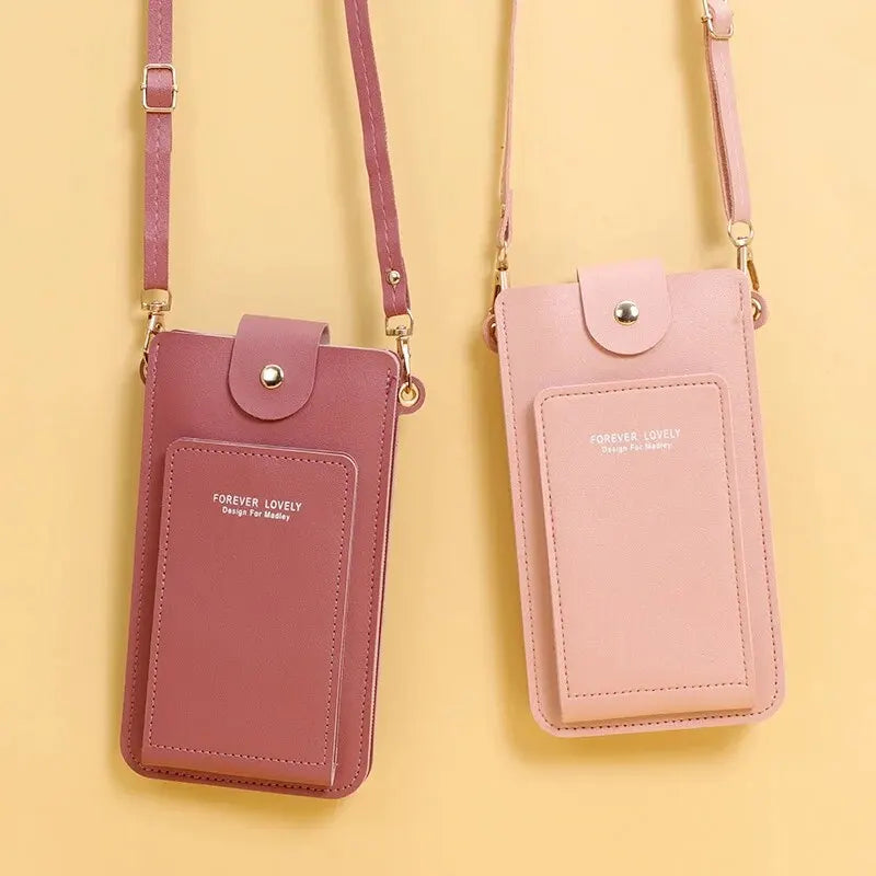 Soft Leather Touchscreen Wallet & Crossbody Shoulder Bag for Women