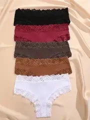 3-Piece Floral Lace Bikini Briefs (M–XL)