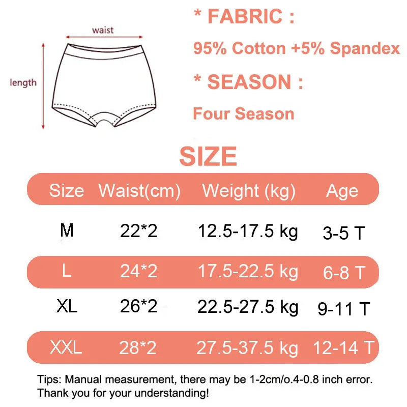 Multipack Girls Cotton Boy Shorts/Underwear