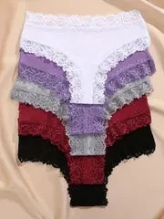 3-Piece Floral Lace Bikini Briefs (M–XL)
