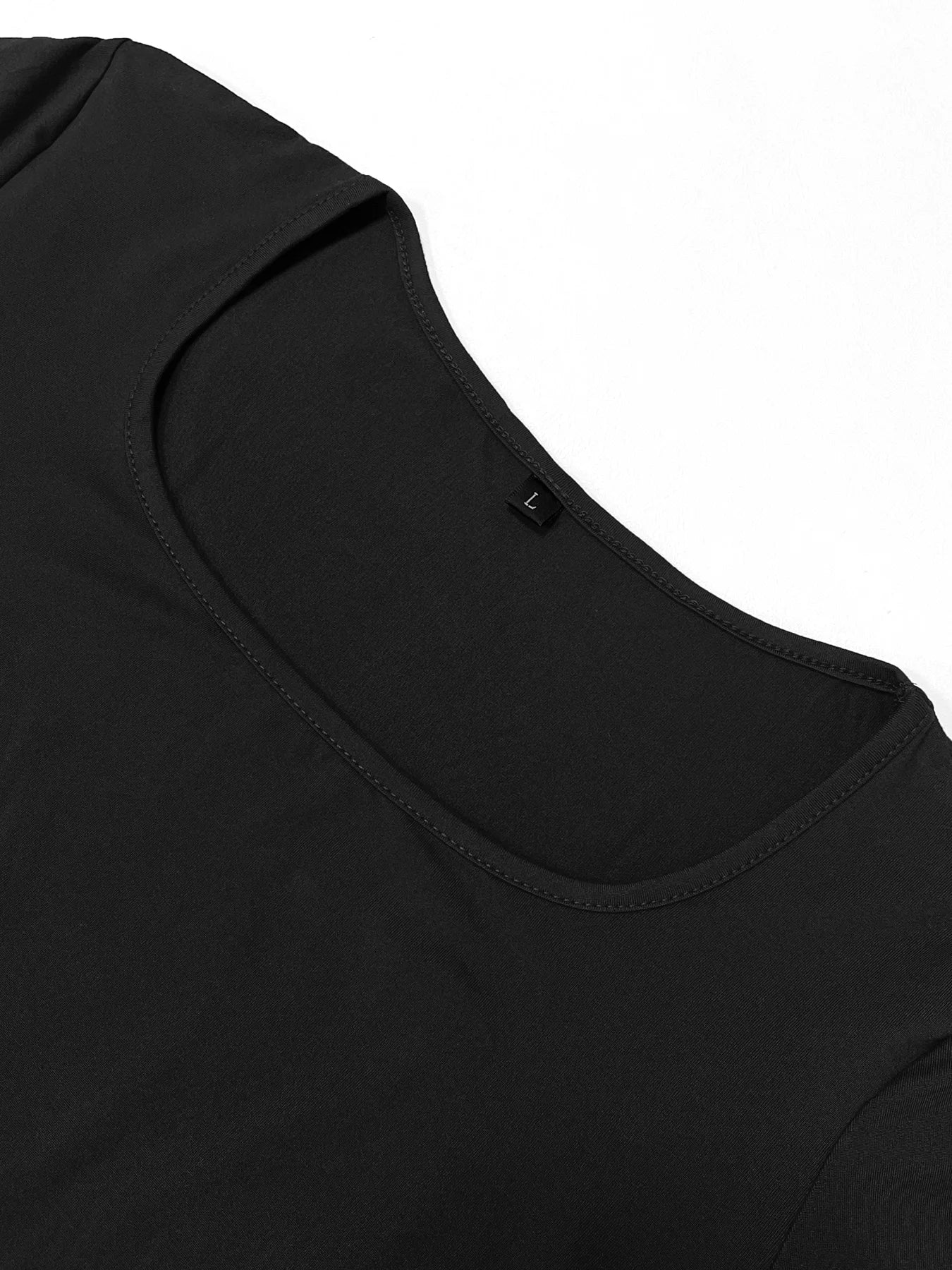 Chic Basic Minimalist Scoop Neck Long Dress - Ankle-Length Knit