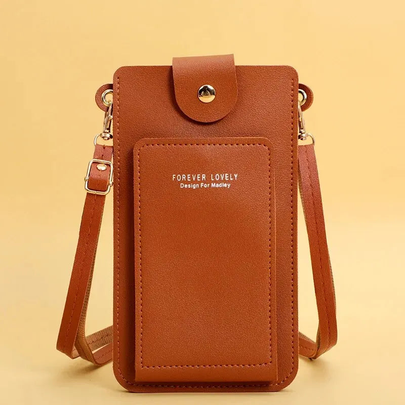 Soft Leather Touchscreen Wallet & Crossbody Shoulder Bag for Women