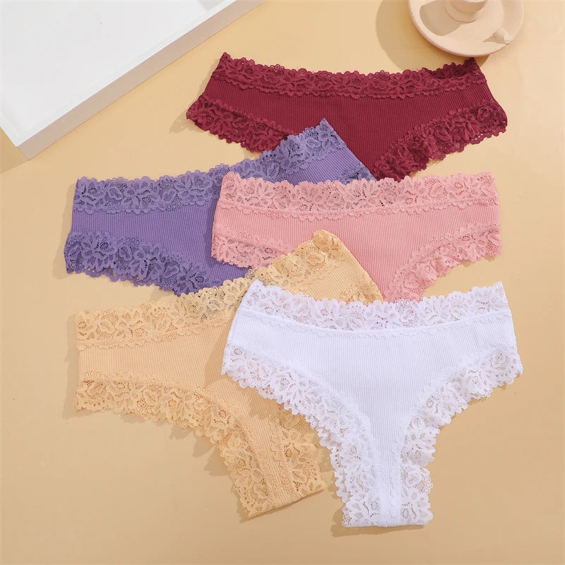 3-Piece Floral Lace Bikini Briefs (M–XL)