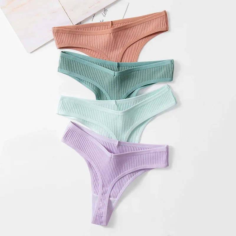 Barely Yours 5-Pack Cotton Thong Panties – Low-Rise, Soft & Sexy
