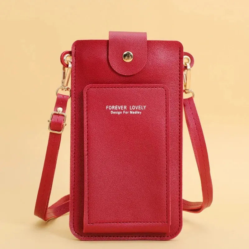Soft Leather Touchscreen Wallet & Crossbody Shoulder Bag for Women
