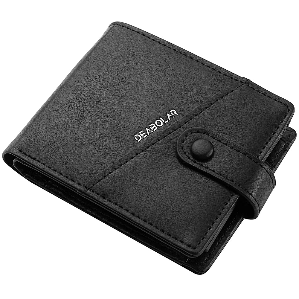 Men’s PU Leather Short Wallet - Hasp Closure