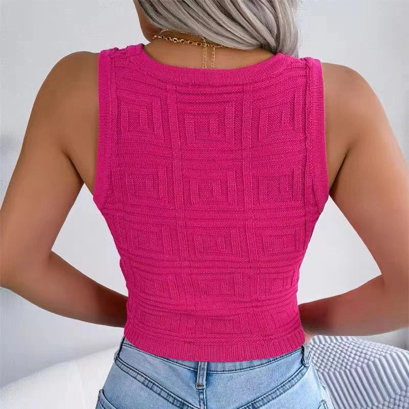 Chic Hollow Out Crop Tank – American Streetwear Summer Camis