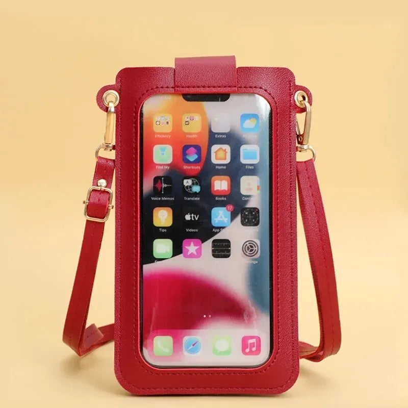 Soft Leather Touchscreen Wallet & Crossbody Shoulder Bag for Women