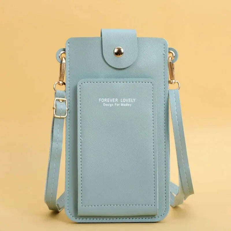 Soft Leather Touchscreen Wallet & Crossbody Shoulder Bag for Women