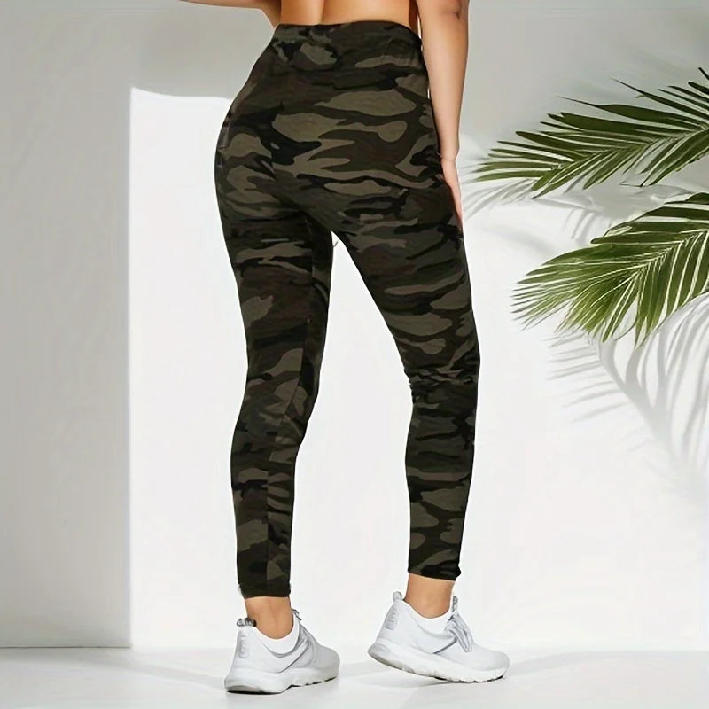 Camo High-Stretch Leggings (Ankle Length, Mid-Rise)