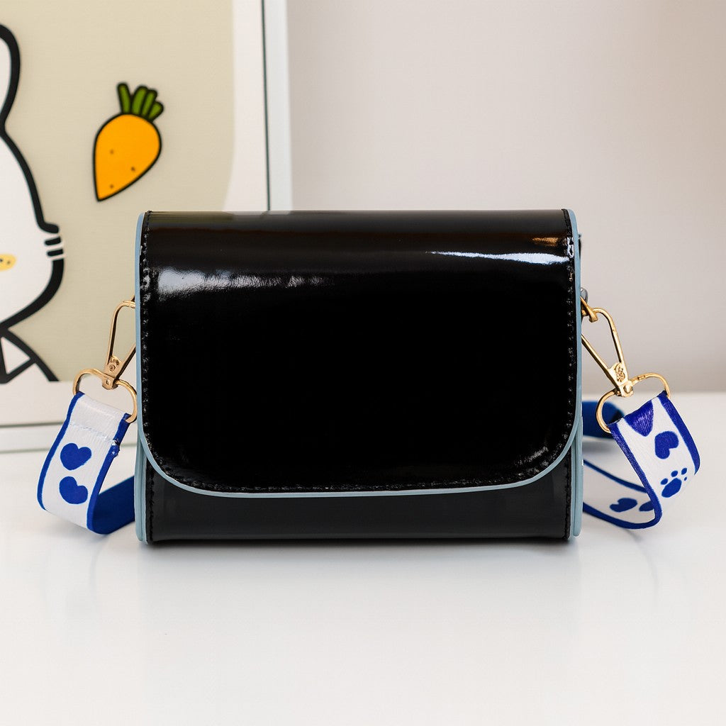 Patent Mini Crossbody (White or Black) with Random Cartoon Surprise