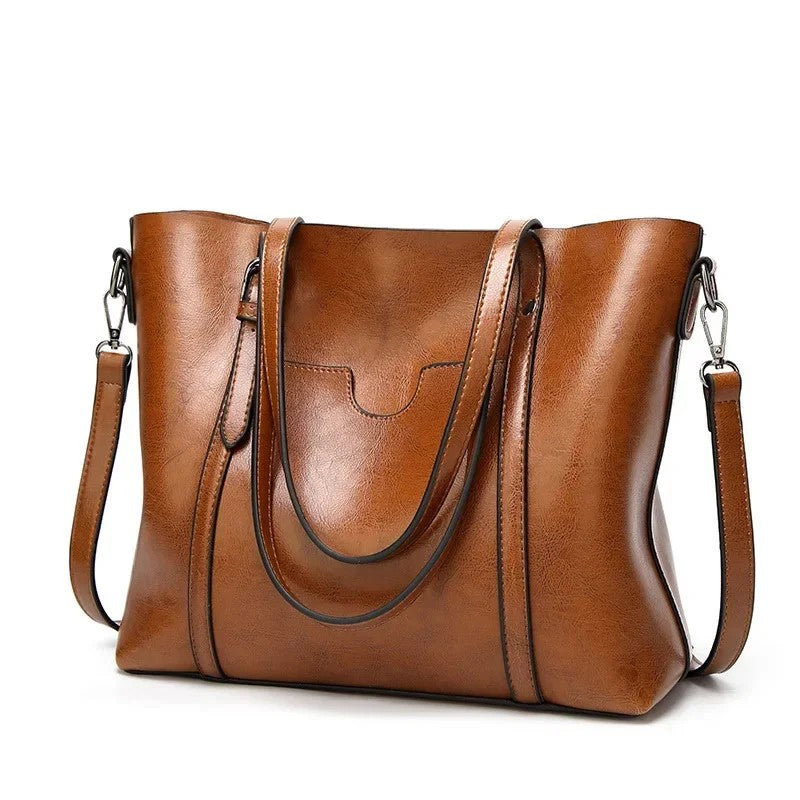 Vintage TPU Square Tote – Soft, Spacious Shoulder & Crossbody Bag for Women