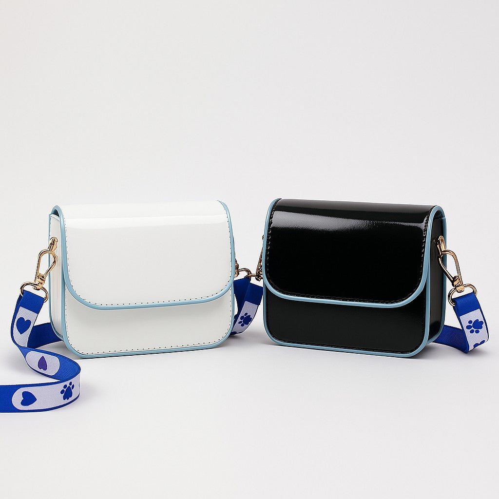 Patent Mini Crossbody (White or Black) with Random Cartoon Surprise